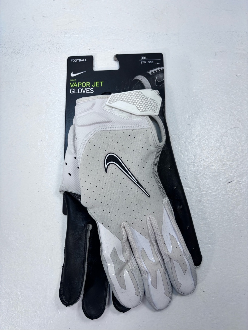 Nike Vapor Jet Football Gloves — White/Black (3XL)